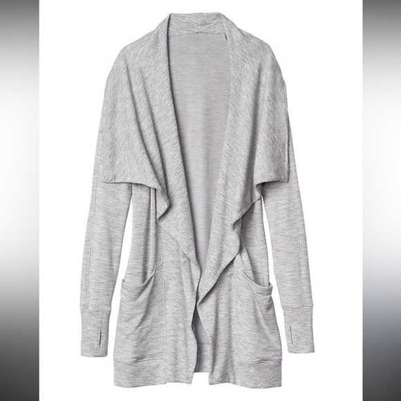 Athleta Modal Blend Studio Wrap in Gray size Medium - Picture 3 of 12